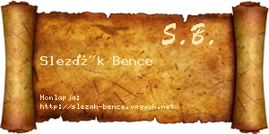 Slezák Bence névjegykártya