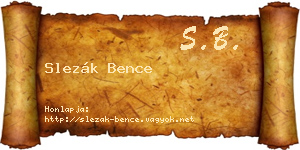 Slezák Bence névjegykártya